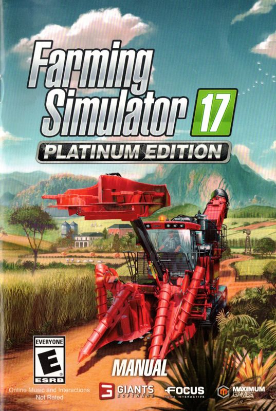 Manual for Farming Simulator 17: Platinum Edition (Windows): Front