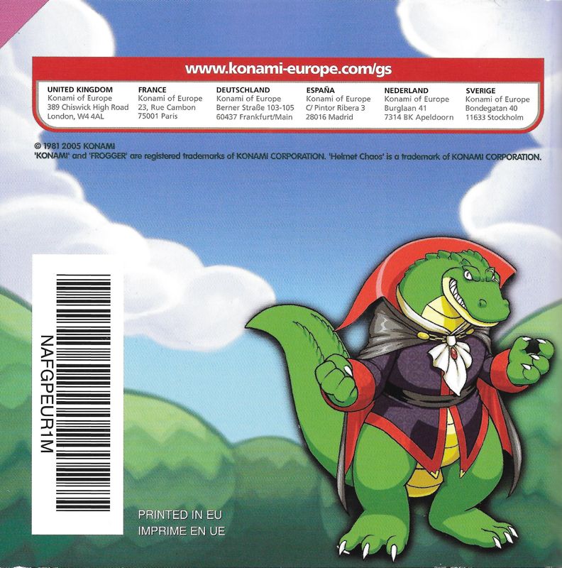 Manual for Frogger: Helmet Chaos (Nintendo DS): Back