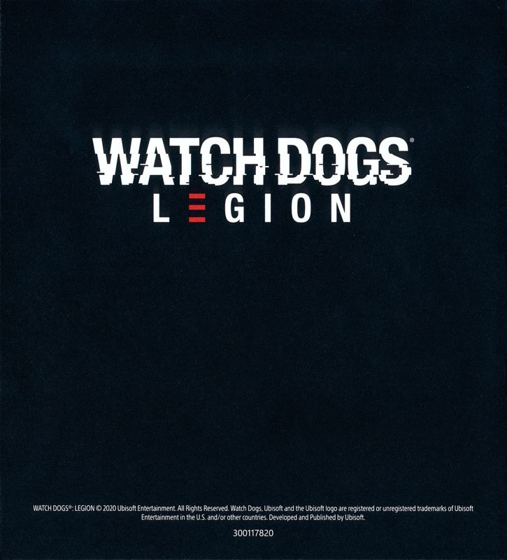 Manual for Watch Dogs: Legion (Xbox One and Xbox Series): Back