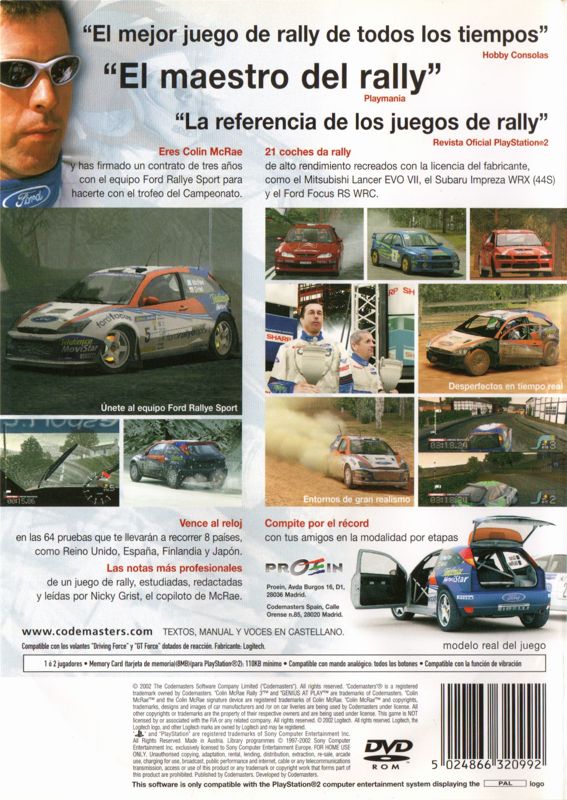Back Cover for Colin McRae Rally 3 (PlayStation 2)