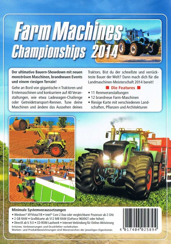 Back Cover for Farm Machines Championships 2014 (Windows)