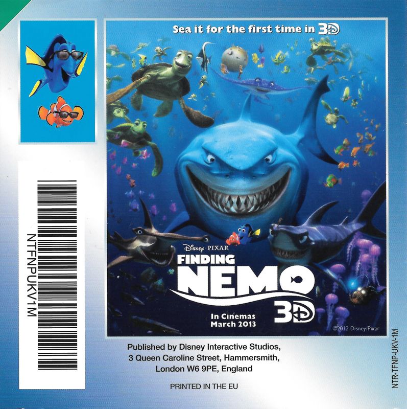 Manual for Finding Nemo: Escape to the Big Blue (Nintendo DS) (Special Edition): Back