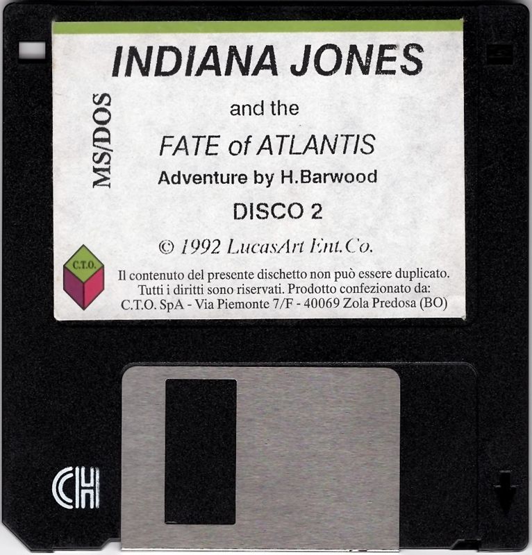 Media for Indiana Jones and the Fate of Atlantis (DOS): Disk 2