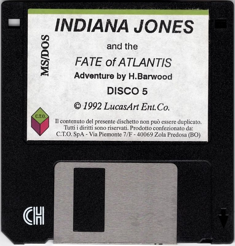 Media for Indiana Jones and the Fate of Atlantis (DOS): Disk 5