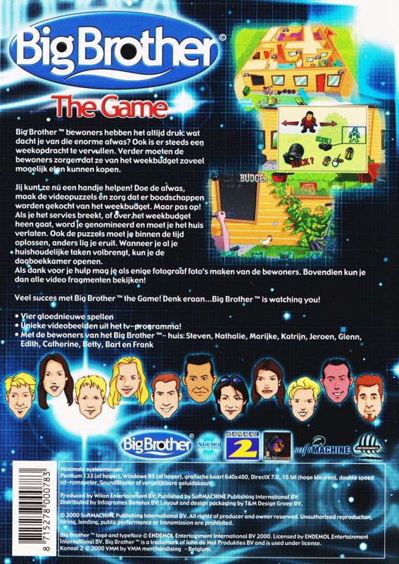Back Cover for Big Brother: The Game (Windows)