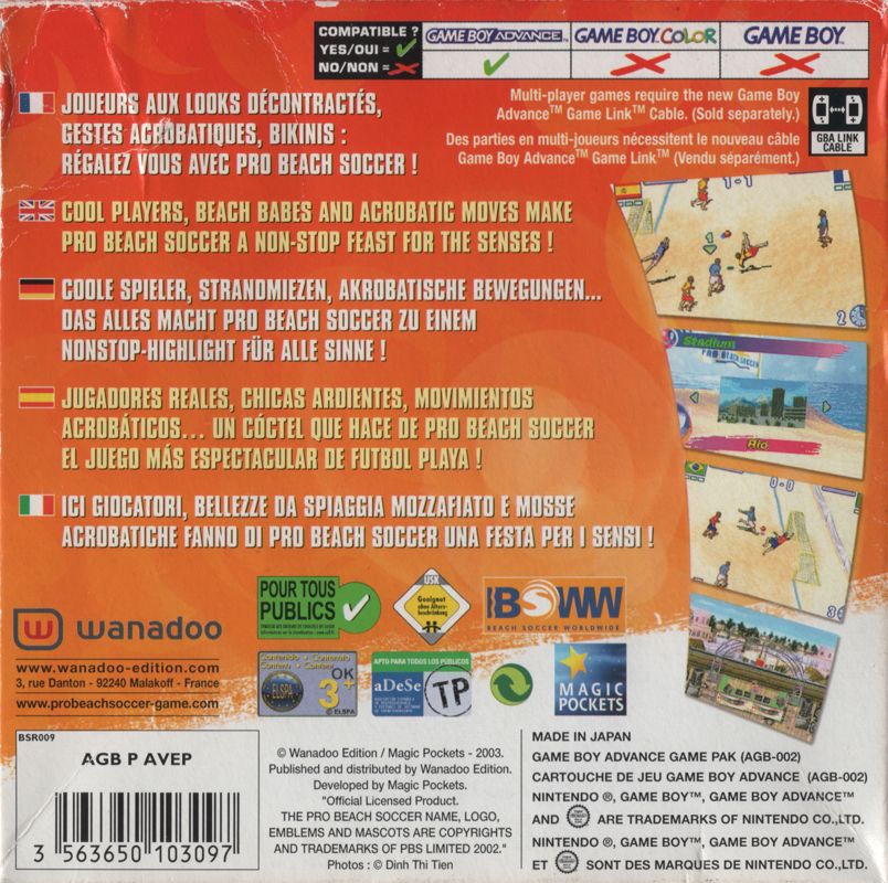 Front Cover for Ultimate Beach Soccer (Game Boy Advance)