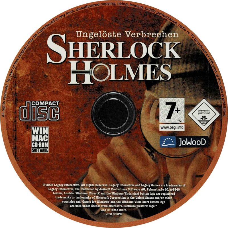 Media for The Lost Cases of Sherlock Holmes (Macintosh and Windows)