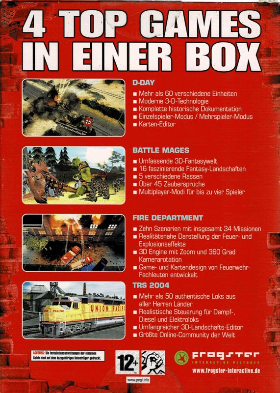 Back Cover for Hall of Game: 4Games - Volume 1 (Windows)