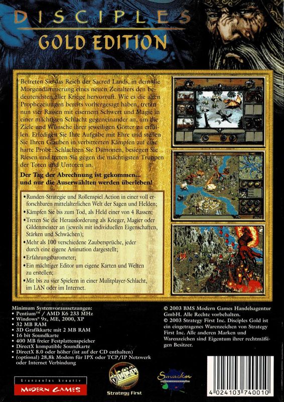 Disciples Sacred Lands Gold Edition cover or packaging material MobyGames