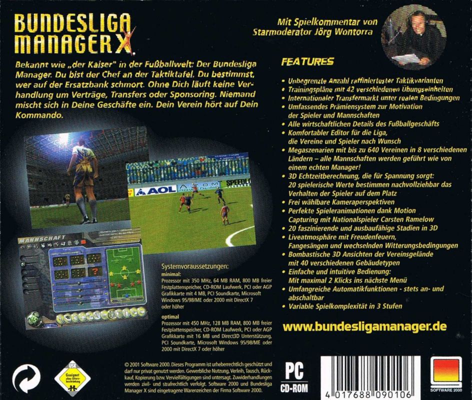 Other for Bundesliga Manager X (Windows): Jewel Case - Back