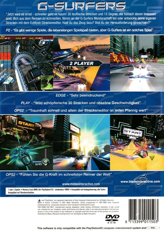 Back Cover for HSX: HyperSonic.Xtreme (PlayStation 2)