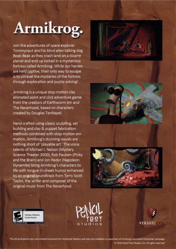Other for Armikrog. (Linux and Macintosh and Windows) (Kickstarter exclusive big box): Keep Case - Back