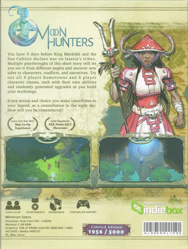 Back Cover for Moon Hunters (Limited Edition) (Linux and Macintosh and Windows)