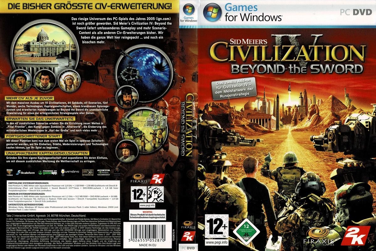 Full Cover for Sid Meier's Civilization IV: Beyond the Sword (Windows)