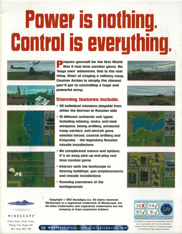 Back Cover for Counter Action (DOS)