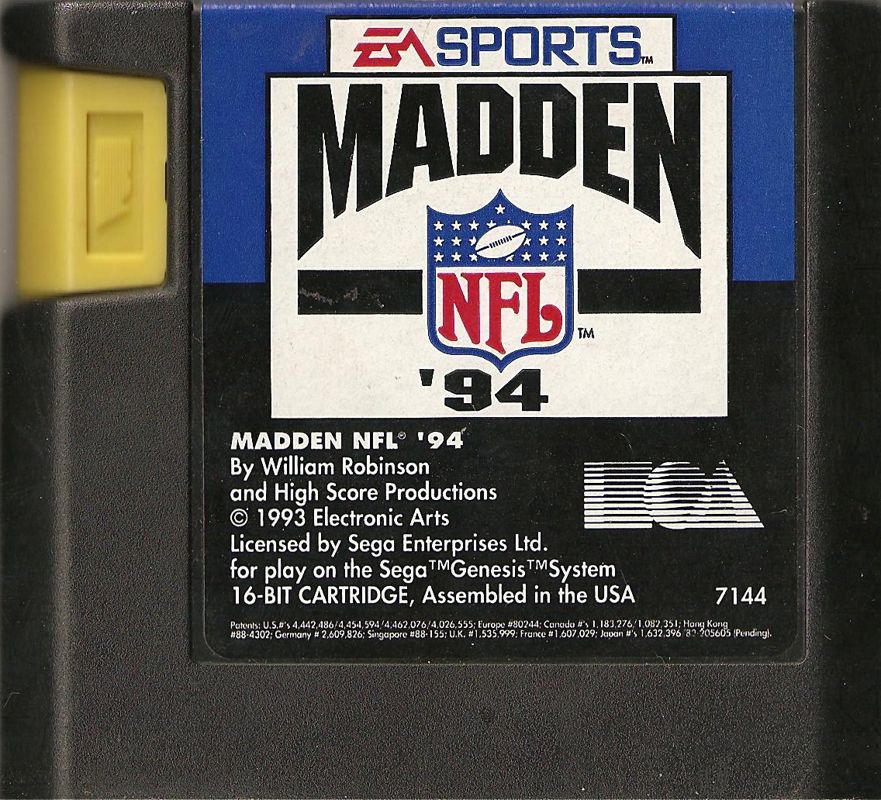 Madden NFL '94 cover or packaging material - MobyGames