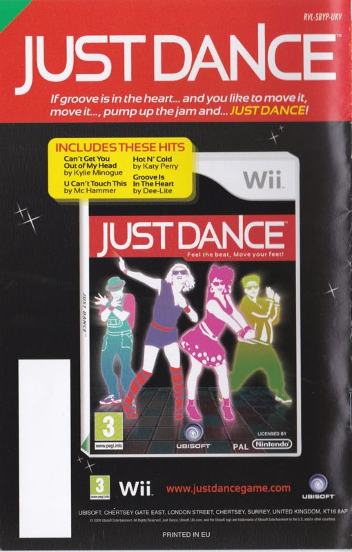 Manual for Dance on Broadway (Wii): Back
