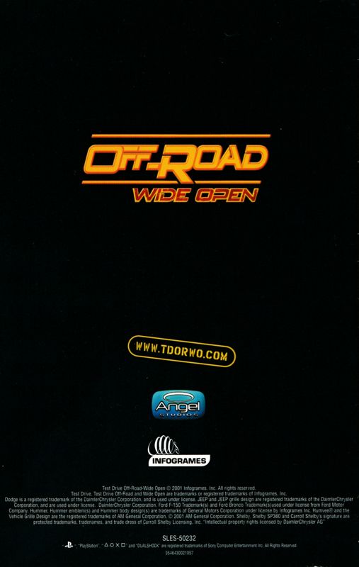 Manual for Test Drive: Off-Road - Wide Open (PlayStation 2): Back