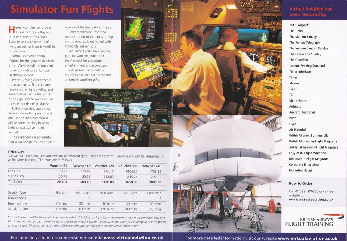 Advertisement for Airbus 2000 (Windows): Virtual Aviation foldout: Side 2