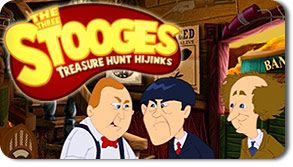 Front Cover for The Three Stooges: Treasure Hunt Hijinks (Windows) (Oberon Media release)