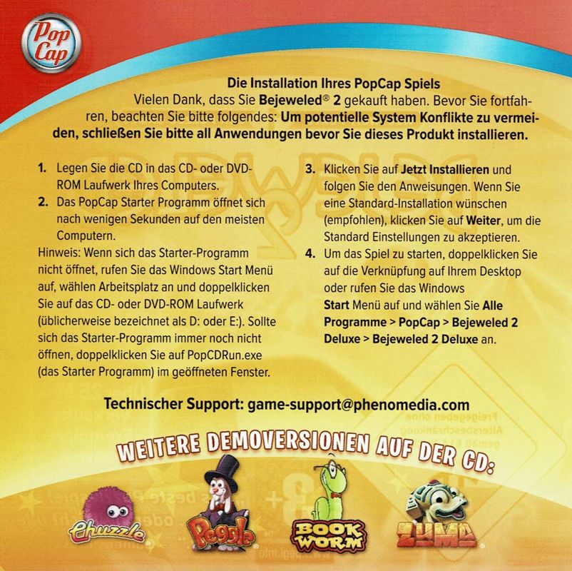 Bejeweled 2: Deluxe cover or packaging material - MobyGames