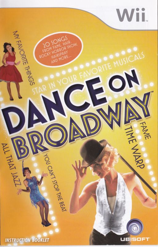 Manual for Dance on Broadway (Wii): Front