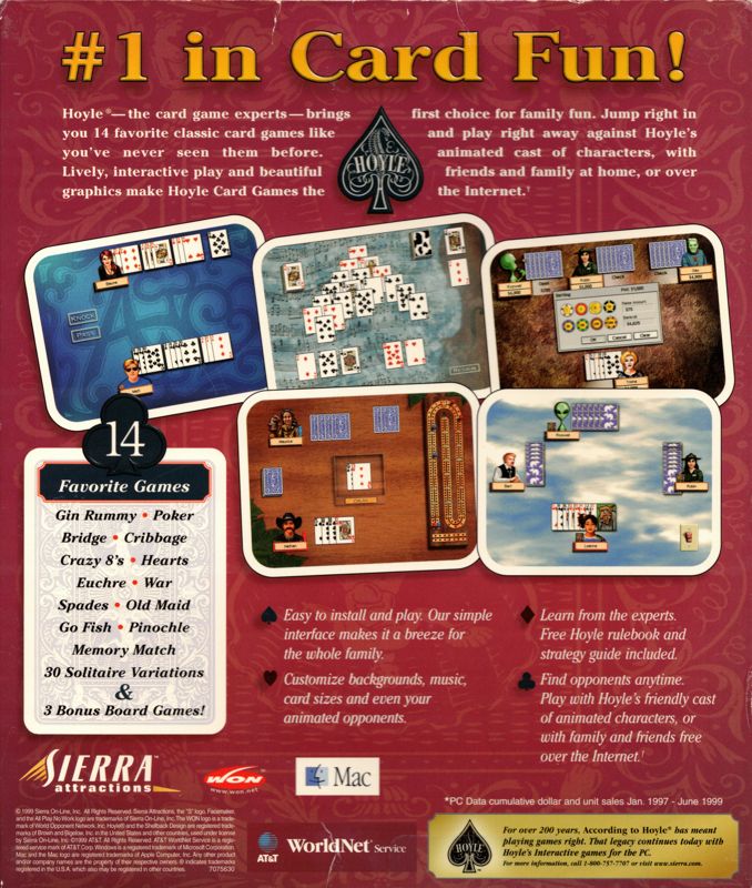 Hoyle Card Games cover or packaging material MobyGames