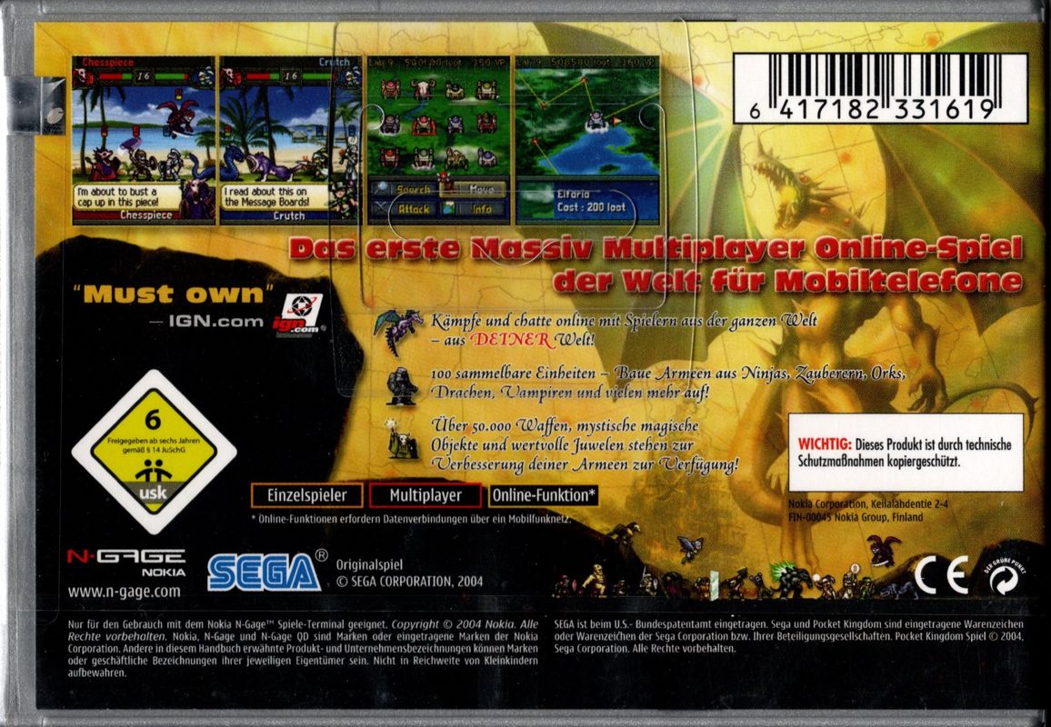 Back Cover for Pocket Kingdom: Own the World (N-Gage)