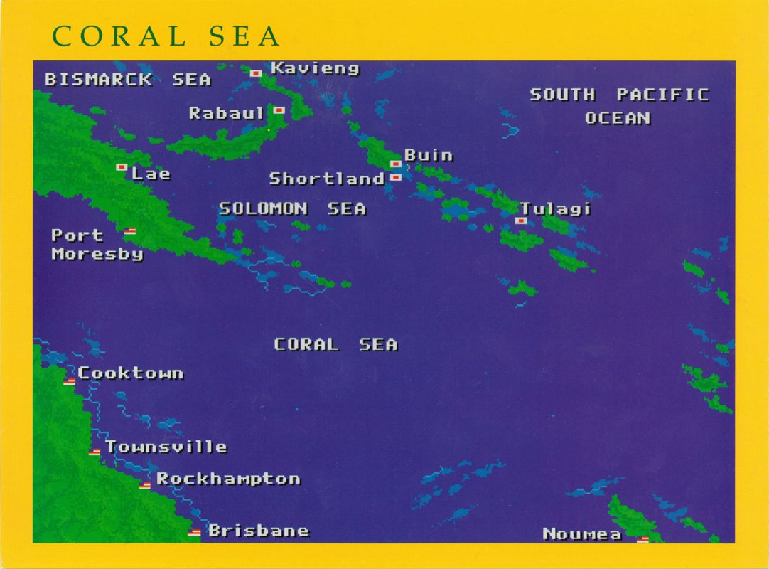Map for Carriers at War (DOS) (5.25" floppy disk release): Coral Sea