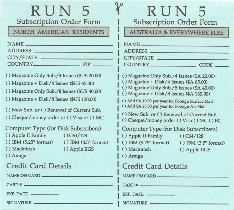 Other for Warlords (DOS): Run5 magazine subscription - side 1