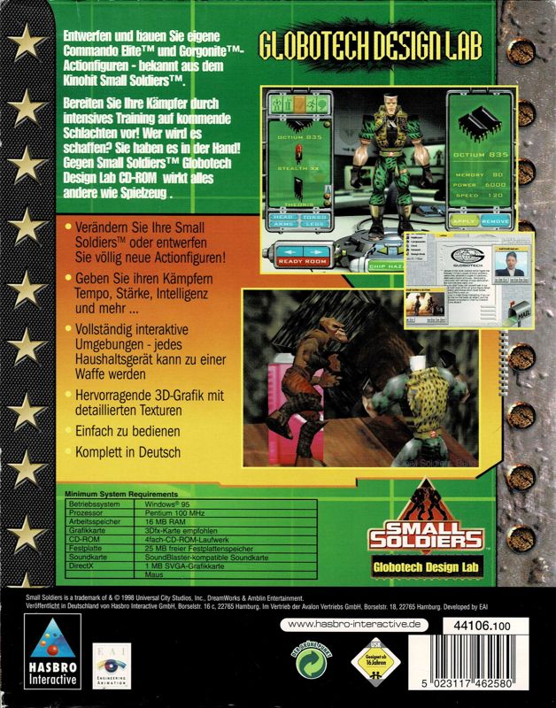 Back Cover for Small Soldiers: Globotech Design Lab (Windows)