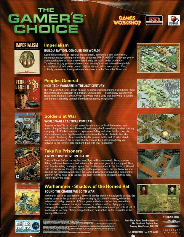 Back Cover for The Gamer's Choice (Windows)
