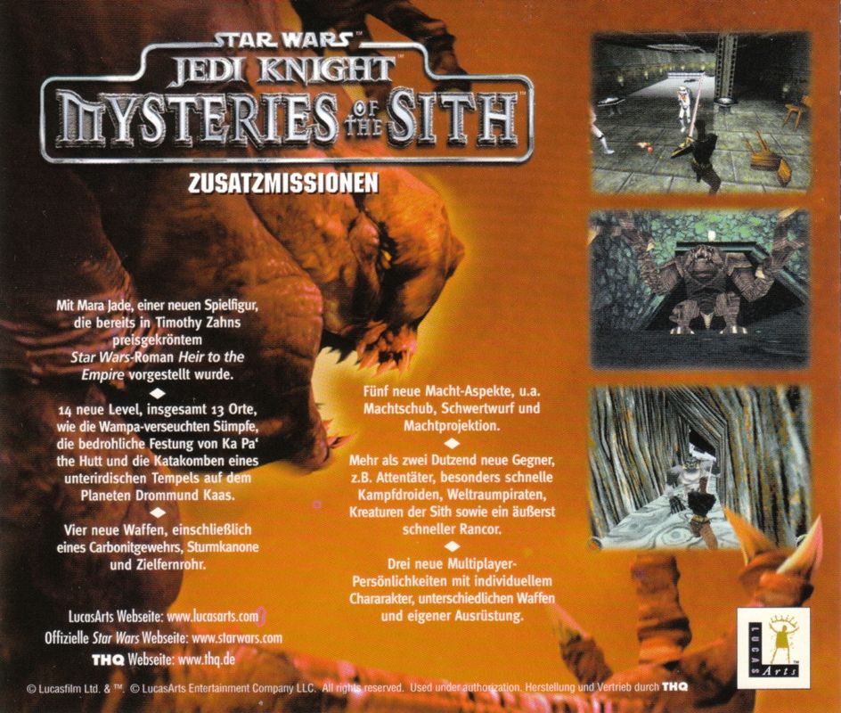Other for Star Wars: Jedi Knight - Bundle (Windows): Jewel Case - Mysteries of the Sith - Back