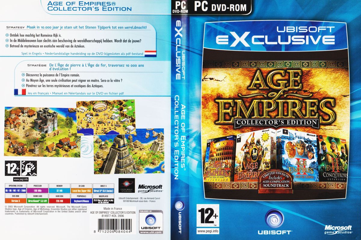 Full Cover for Age of Empires: Collector's Edition (Windows) (Ubisoft eXclusive release (2006, alternate))