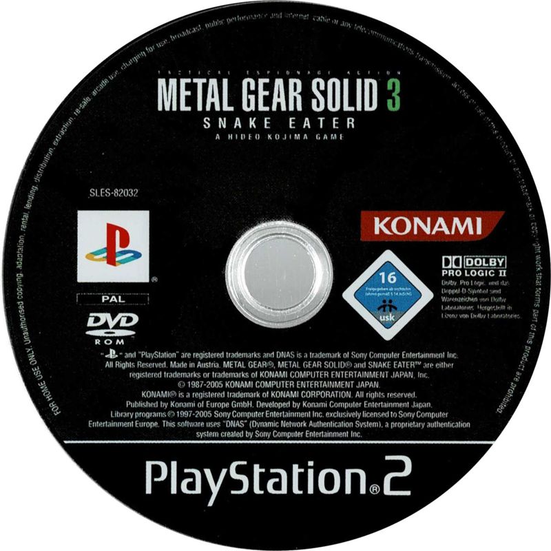 Media for Metal Gear Solid 3: Snake Eater (PlayStation 2) (Platinum release - alternate)
