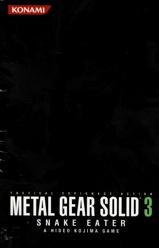 Manual for Metal Gear Solid 3: Snake Eater (PlayStation 2) (Platinum release - alternate): Front