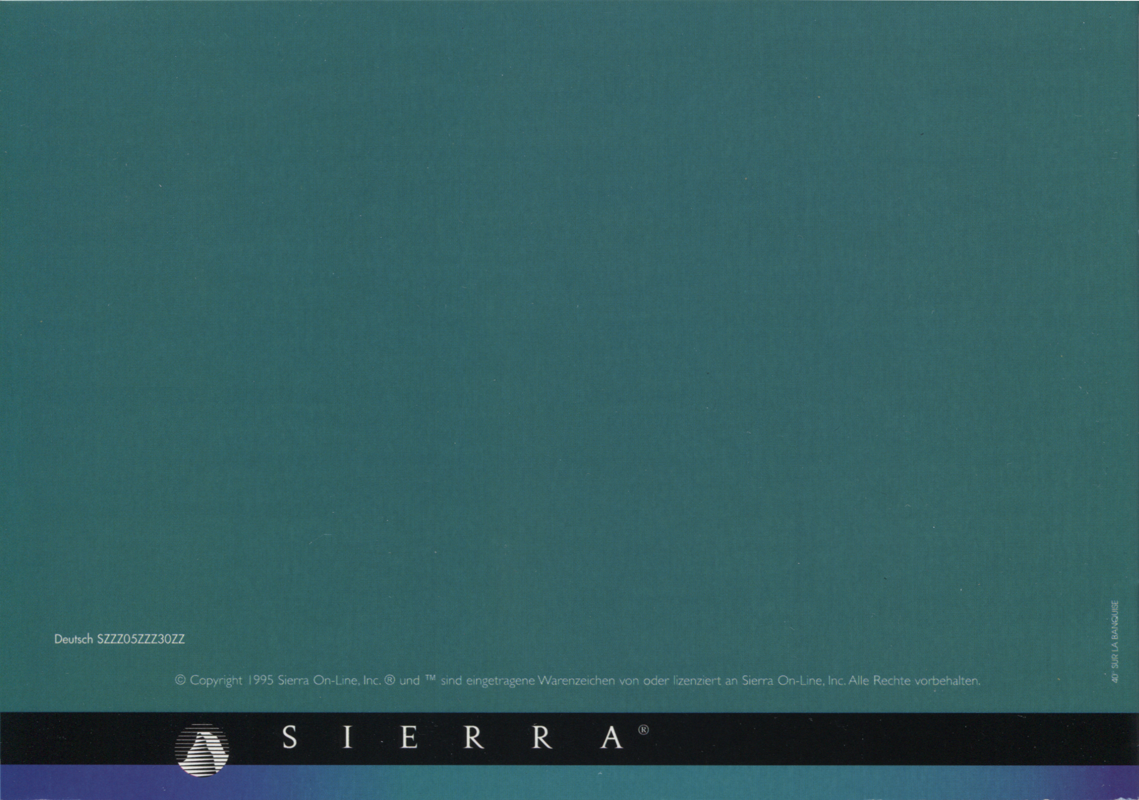 Advertisement for Playtoons № 5: La Pierre de Wakan (Macintosh and Windows 3.x): Sierra Product Catalogue - Back
