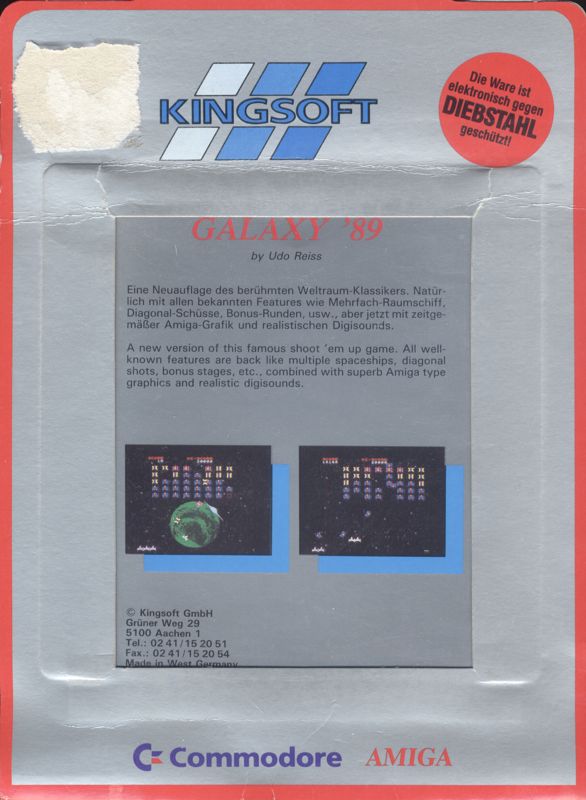Back Cover for Galaxy '89 (Amiga)