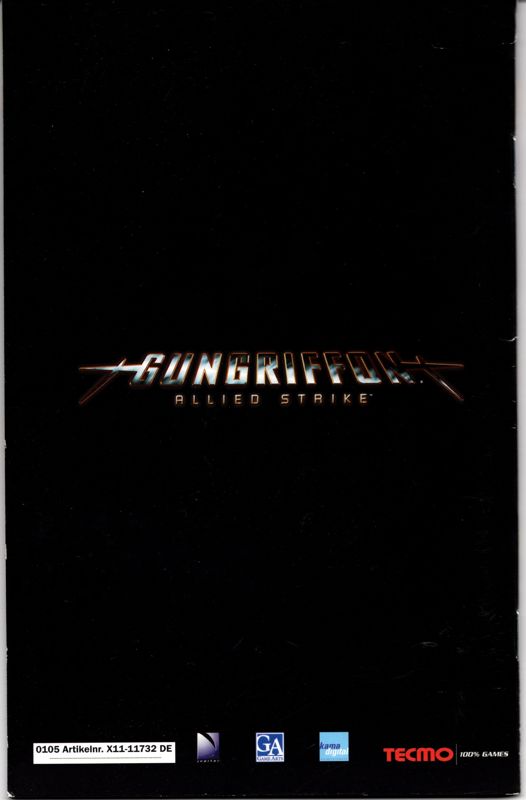 Manual for Gungriffon: Allied Strike (Xbox): Back