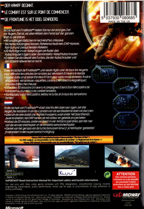 Back Cover for Fire Blade (Xbox)