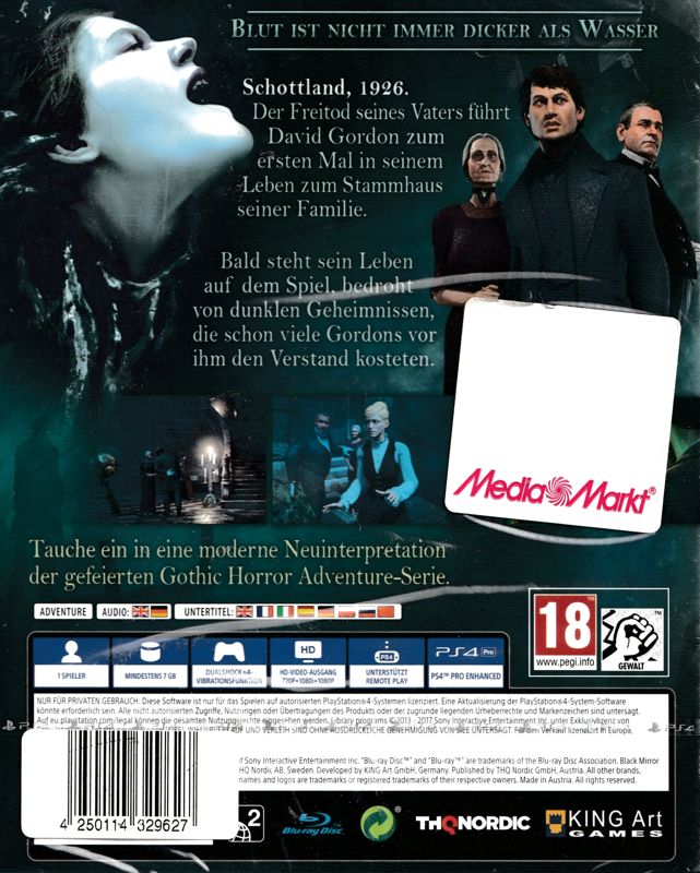 Back Cover for Black Mirror (PlayStation 4)