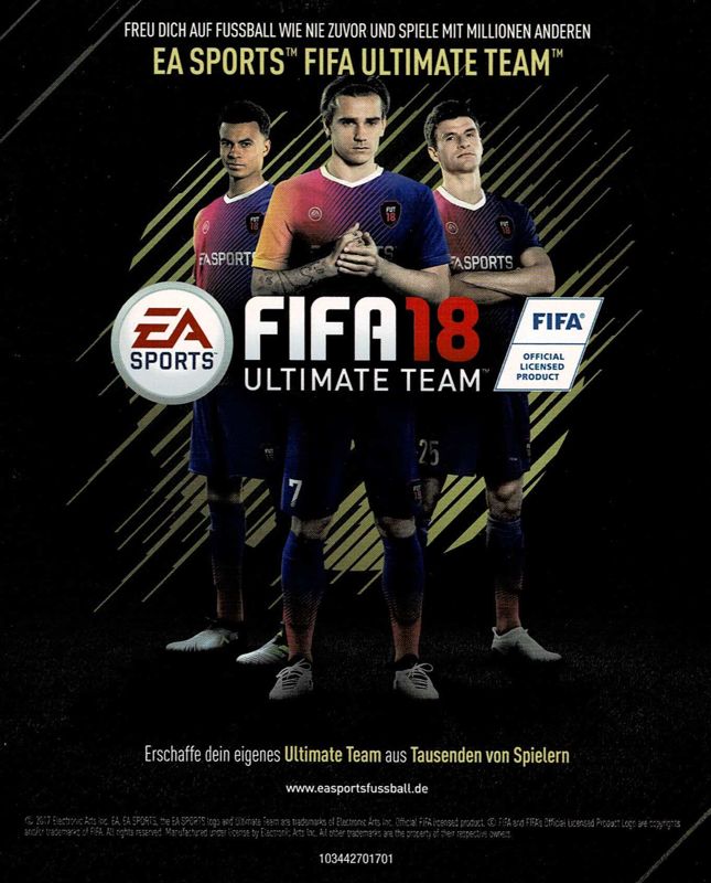 Advertisement for FIFA 18: Legacy Edition (PlayStation 3)