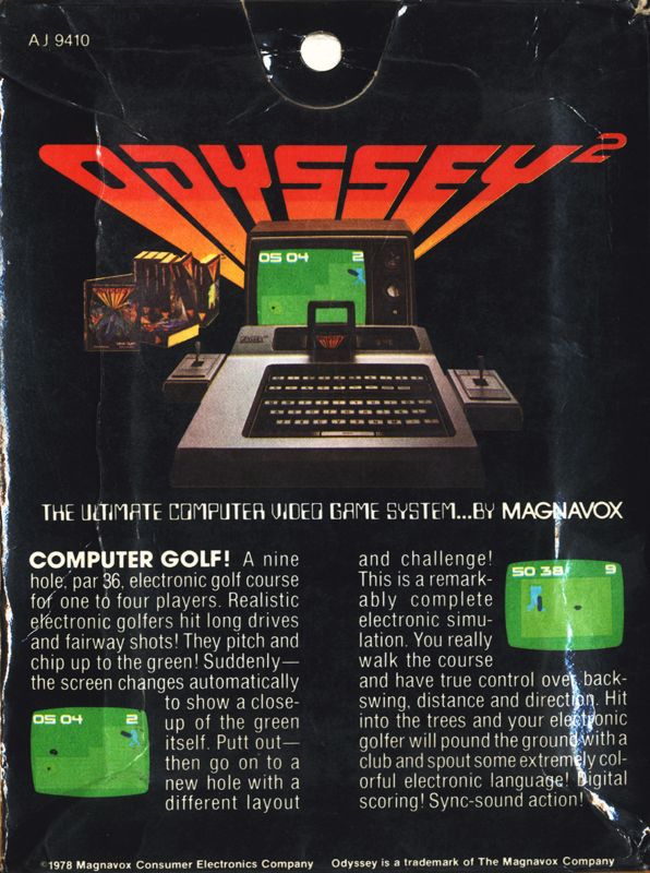 Back Cover for Computer Golf! (Odyssey 2)