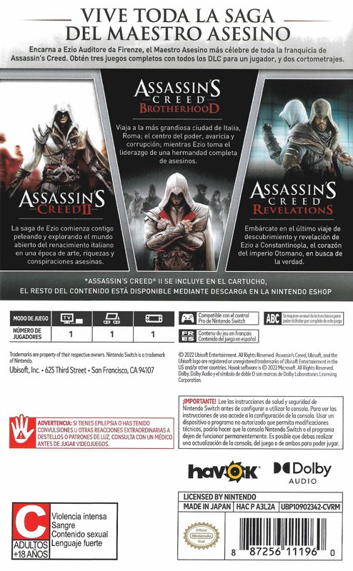 Assassins Creed The Ezio Collection Cover Or Packaging Material