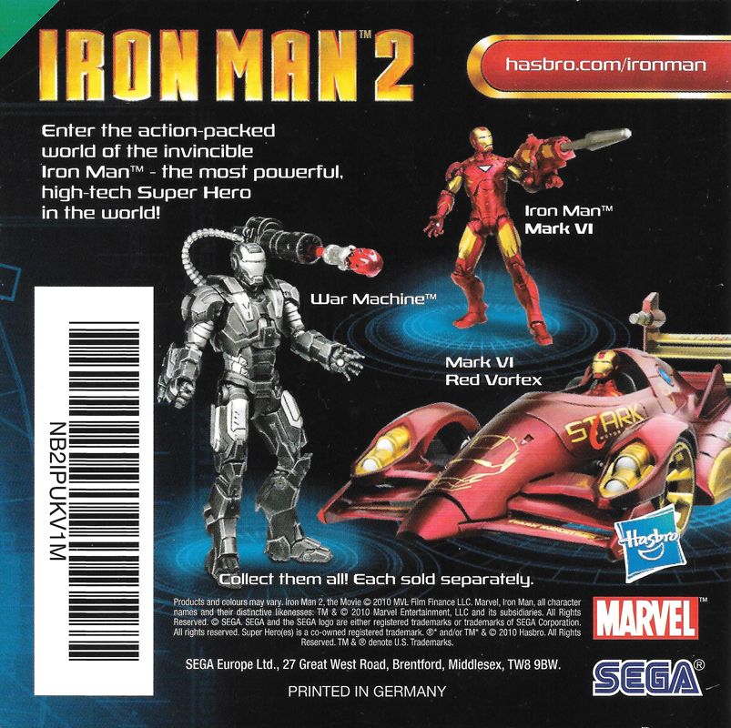Manual for Iron Man 2 (Nintendo DS): Back