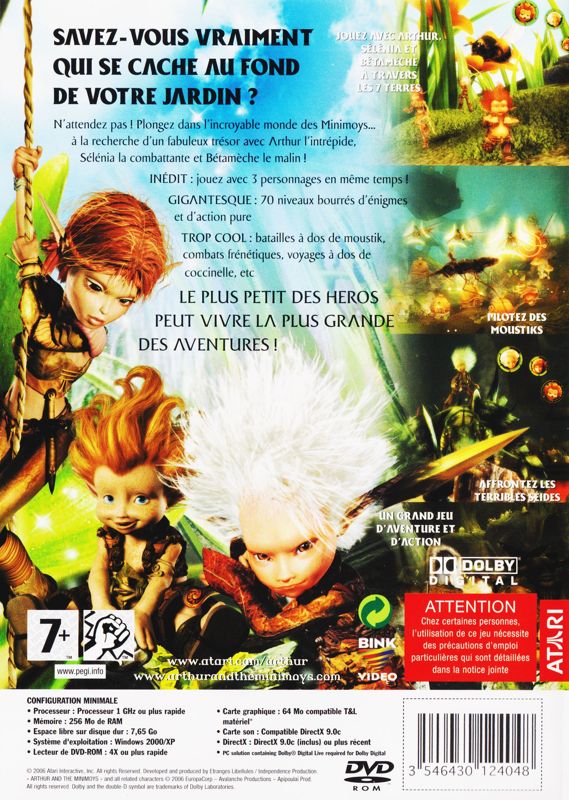 Back Cover for Arthur and the Invisibles: The Game (Windows)