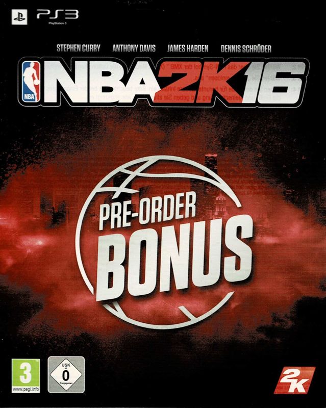 Extras for NBA 2K16 (PlayStation 3): Bonus Code - Front