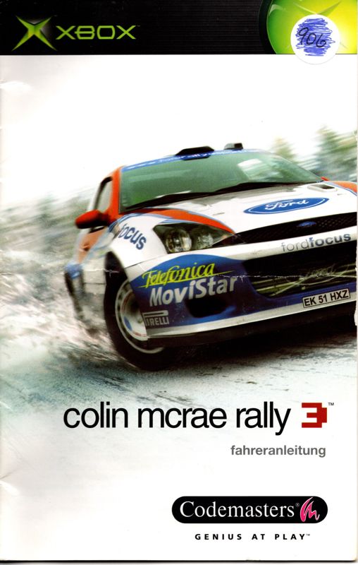 Manual for Colin McRae Rally 3 (Xbox): Front
