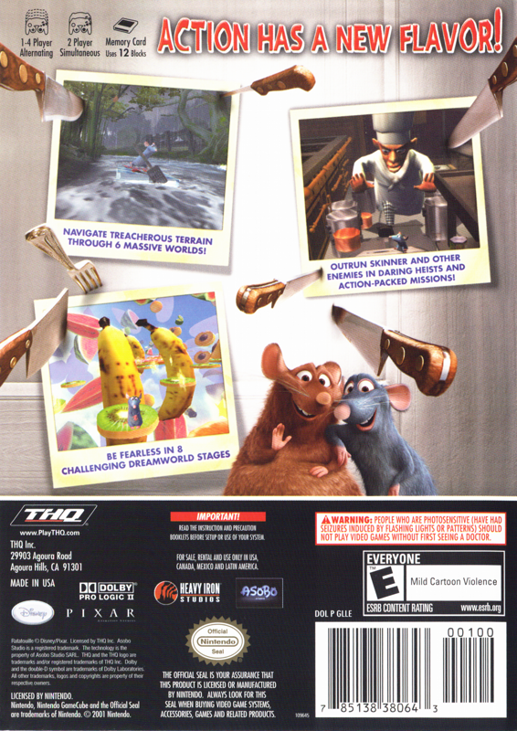 Back Cover for Disney•Pixar Ratatouille (GameCube)