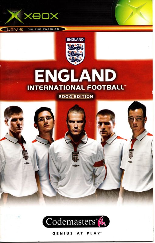 Manual for England International Football (Xbox): Front